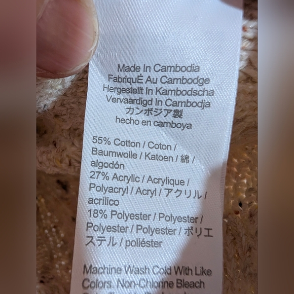 J.Crew Cream Cable Knit Speckled Confetti Sweater S Cabincore Grandmother Cozy - Picture 5 of 6